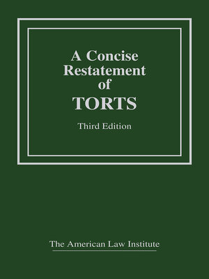 cover image of A Concise Restatement of Torts